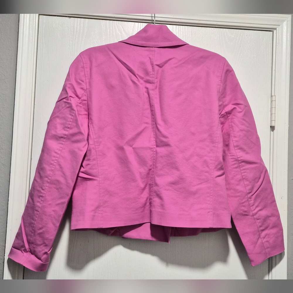 Lauren Ralph Lauren Pink Double-Breasted Cropped Jacket Size Large - Picture 5 of 8